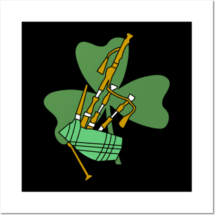 Bagpipe Shamrock Posters and Art